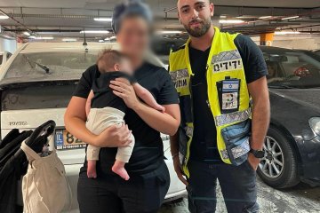 תלפיות: המשפחה יצאה לבילוי בקניון והתינוק ננעל ברכב • מתנדב ידידים הוזעק וחילץ אותו במהירות ובשלום • צפו🎥