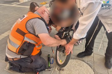 קרית אתא: רגליו של ילד נתפסו בגלגל אופניים וחולצו בשלום ע”י מתנדבי ידידים